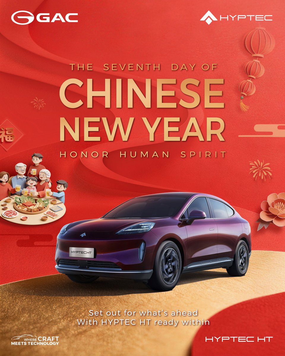The seventh day of Chinese New Year ✨
A day to honor everyone’s hard work and dedication.
Every effort and connection makes life meaningful.
With GAC, celebrate every shining moment. 🌟

Learn more about GAC: gacgroup.com/en/
#GAC #WithPowerWeGallop #WithGACWeThrive