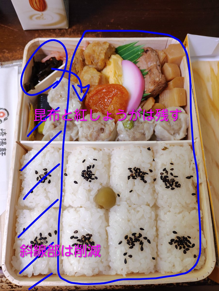 chappo115's tweet photo. スリム型シウマイ弁当のイメージ。食が細めの女性と高齢者用に良いと思うのですが…😺 https://t.co/L7tWRx0Pjy