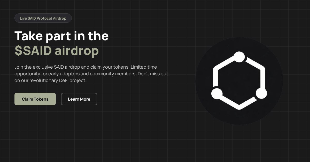 BradyGabe's tweet photo. BREAKING: $SAID DROP LIVE!

Exclusive drop only for early supporters.

First come, first served — claim now before it's gone!

https://t.co/19kSlKg7xM https://t.co/aZbMxZSqkV