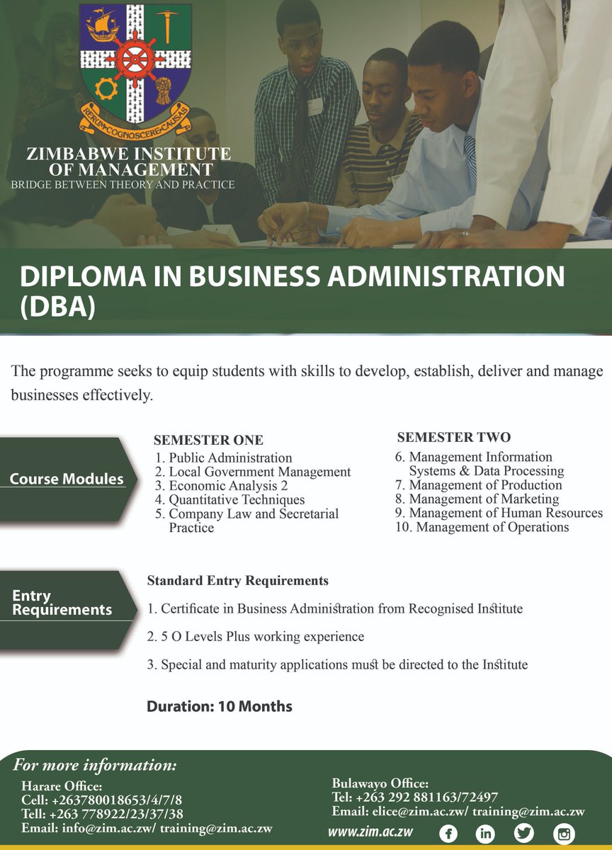 ZimbabweInstit3's tweet photo. 🎓 Become the Business Leader of Tomorrow!

Are you ready to unlock exciting career opportunities in management, entrepreneurship, banking, HR, and corporate leadership?

📍 Limited places available – Enrol now and invest in your future!

📩 Inbox us today for more information. https://t.co/qWT1bPQpNR