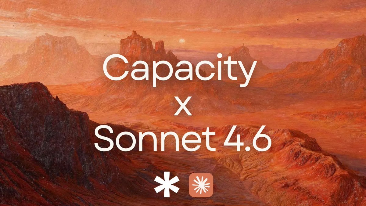 capacityso's tweet image. Claude Sonnet 4.6 is now live in Capacity  
• Matches Opus 4.5 at 3x lower cost
• 1M tokens Context Window 
• Adaptive thinking similar to Opus 4.6  

Reply to get credits to try 👇