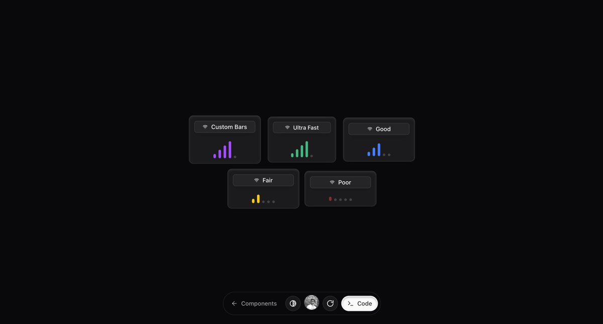 thevinayakgore's tweet photo. ✨ New Component - Connection Status Badge
⚡ Nextjs + Smooth animations + TypeScript + Tailwind
🔥 Copy-paste ready. Free. Open source.
👇 Get code : https://t.co/54zutIh05T
📢 GitHub : https://t.co/15lOj8xdC0
#venumityui #nextjs #react #uicomponents https://t.co/SjHXkVUEr6