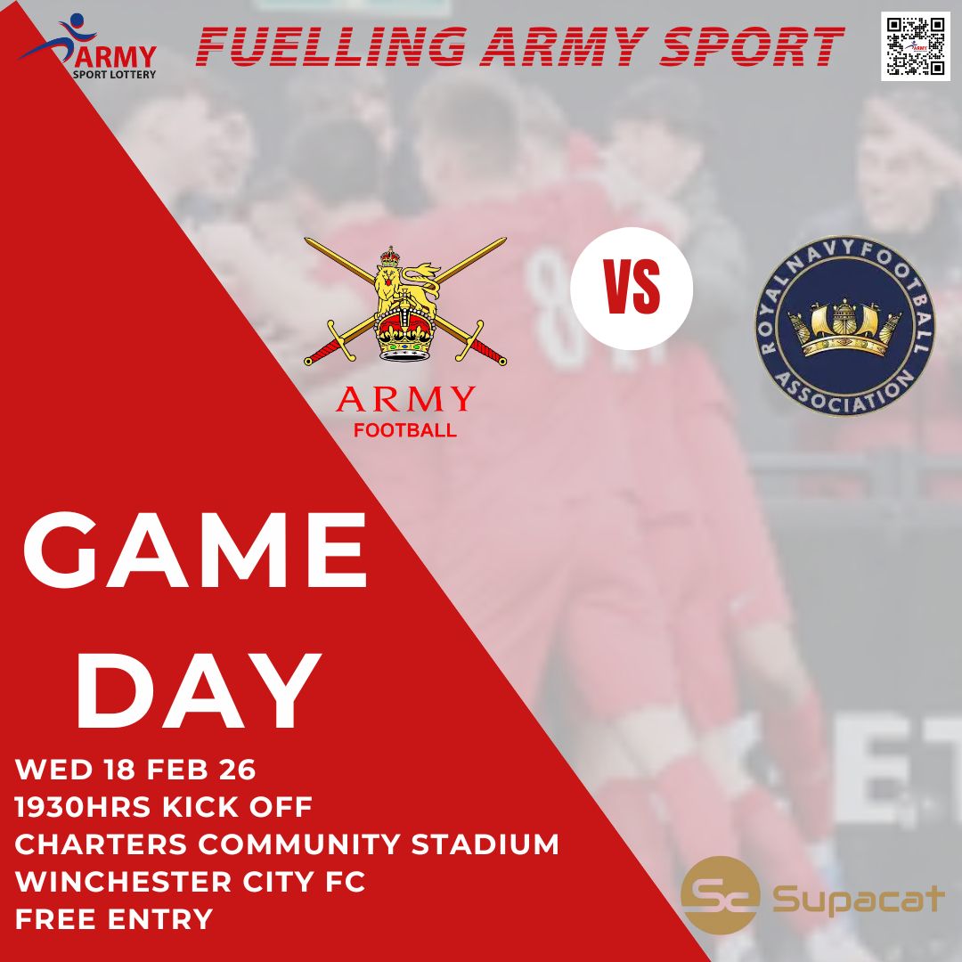 Armyfa1888's tweet photo. MATCH DAY!

Our u23s play their final Inter Services Competition fixture this evening 🆚 Royal Navy.

Please come down and show your support.

📅 Tonight
🏟️ Winchester City FC
🕰️ 7.30pm
🎫 Free entry

#football #army #britisharmy #sport #competition #armedforces #game #match https://t.co/nfRQbQM0jb