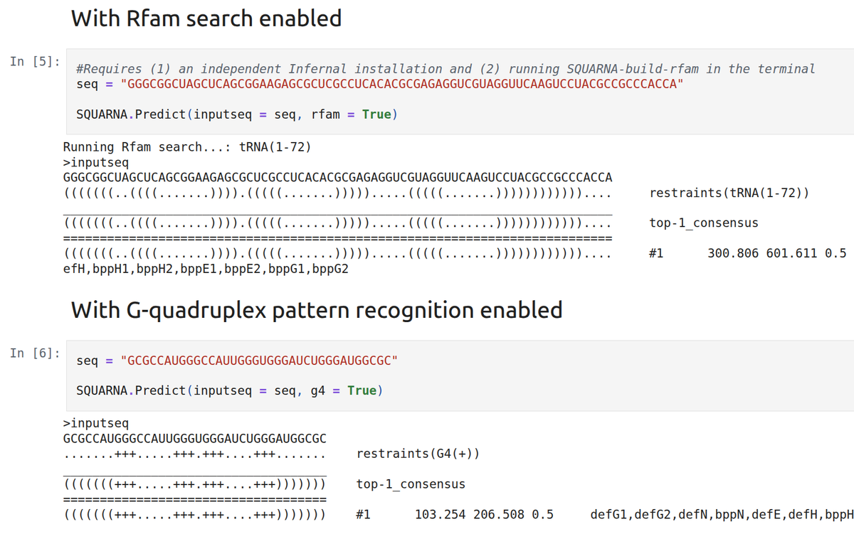 febos41's tweet photo. Meet SQUARNA 3.0, our tool for #RNA secondary structure prediction: https://t.co/XE9DQby4OH
Now with options for @RfamDB template search and G-quadruplex pattern recognition!
Currently, as CLI and Python API, and soon, a web version.

 #Rfam #G4 #Gquadruplex #Bioinformatics https://t.co/k5JxDSDlW5