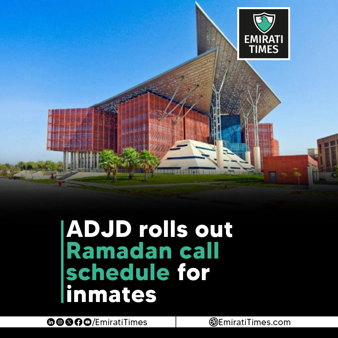 EmiratiTimes's tweet photo. ADJD rolls out Ramadan call schedule for inmates
https://t.co/cE2y4pU9WD

#EmiratiTimes #ADJD #AbuDhabi #Ramadan2026 #InmateSupport #Nafidhaty @ADJD_Official https://t.co/VgNmF8QaCT