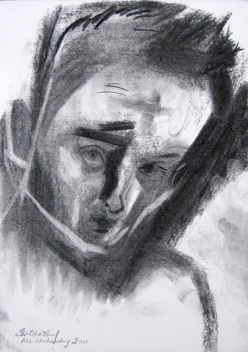 StephenBWhatley's tweet image. Ash Wednesday..I’m not too well so unable to get to church -so ‘Self Portrait - Ash Wednesday’ is from this poignant date 2011. Peace #AshWednesday #AshWednesday2026 #ashes #catholic #Lent #selfportrait #artist #contemporaryart #expressionism #charcoal