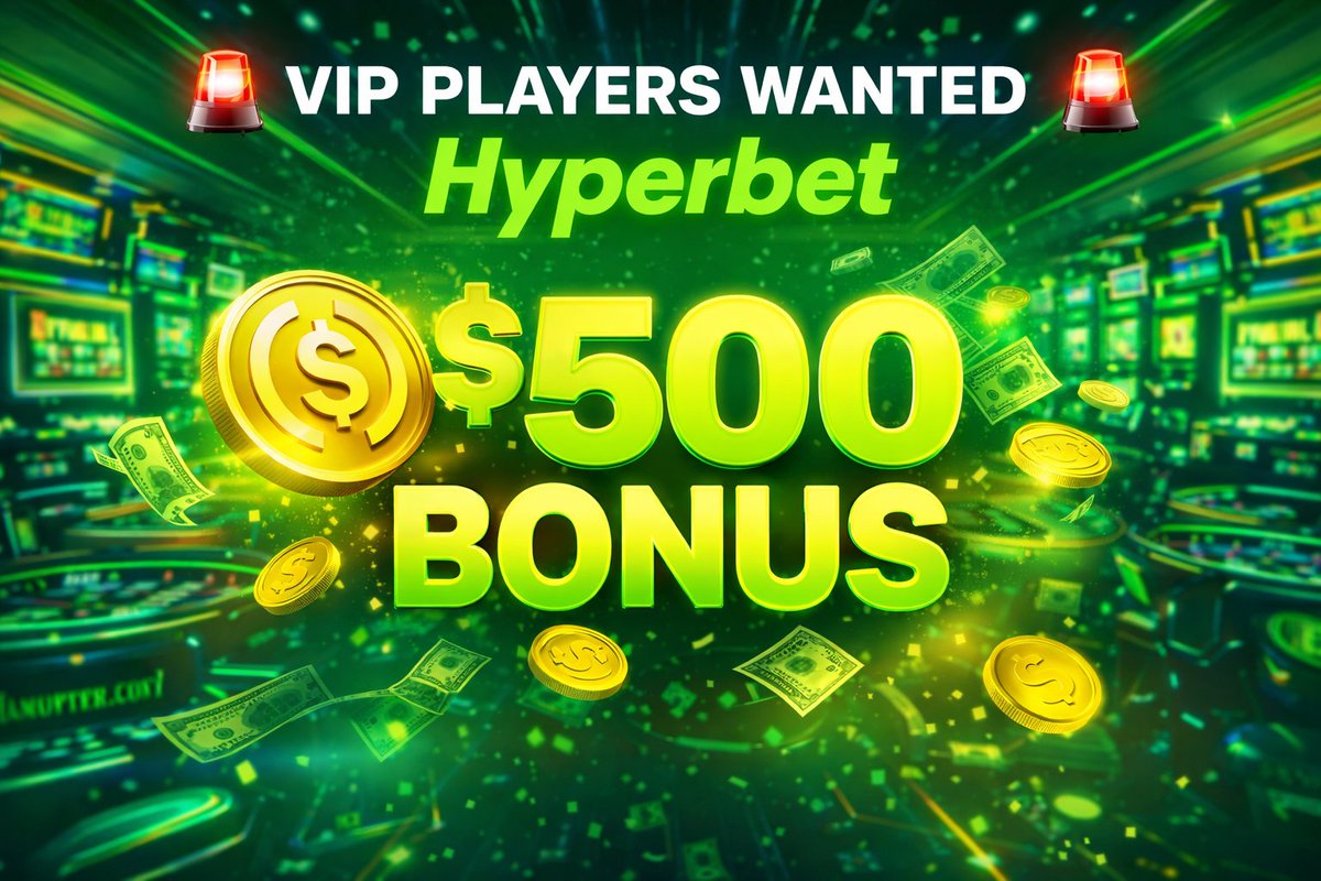 🚨 VIP PLAYERS WANTED 🚨

We're opening the doors for serious players on Hyperbet.

💰 Deposit $1,000 USDC (in one transaction)
🎰 Wager it at least 3x on any game
🎁 Receive a $500 USDC bonus and qualify for our upcoming VIP tournament

This PROMO is limited to the next 72