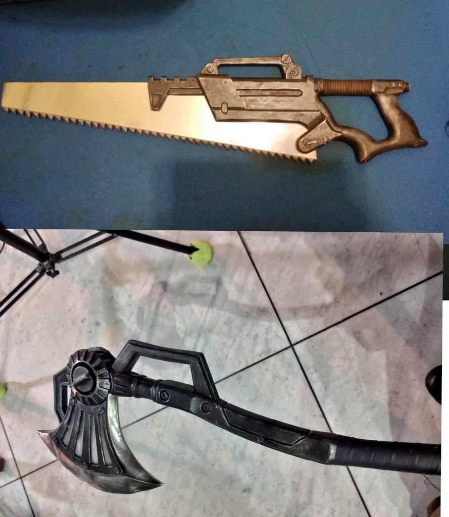 この仕事35年やって
武器自体はそこそこ作って来たけどお題もらってのオリジナル武器は覚えてる限り2個目。　
(募集してます。笑　　
#マッシュトラント