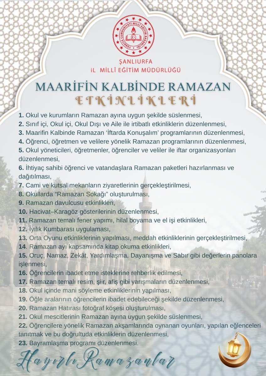 Şanlıurfa İl Milli Eğitim Müdürlüğü tweet media