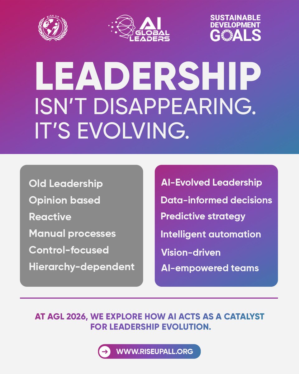AI for Global Leaders (AGL) 2026
Last Days To Apply | Deadline: 20 Feb 2026
🗓 26–29 March 2026
📌 Kuala Lumpur, Malaysia
👉 Apply now | riseupall.org/agl-2026
Be the leader who builds solutions, not just conversations.