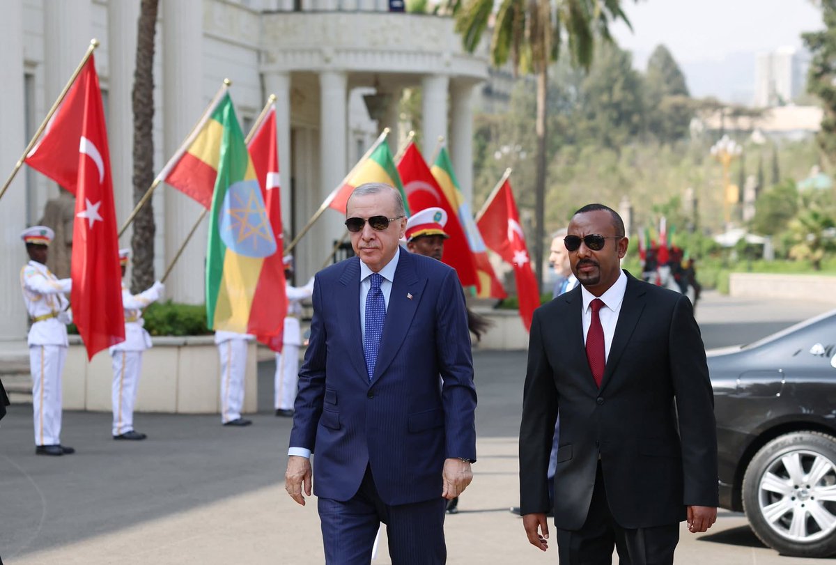 #Ethiopian Prime Minister Abiy Ahmed welcomed #Turkish President Recep Tayyip Erdoğan in Addis Ababa on Tuesday, where the two leaders held bilateral talks.
