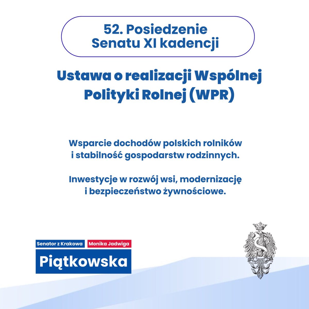Senacka Komisja Rolnictwa i Rozwoju Wsi pozytywnie zaopiniowała zmiany w ustawie o Planie Strategicznym dla Wspólnej Polityki Rolnej na lata 2023-2027 . Dziś ustawa na 52. Posiedzeniu <a href="/PolskiSenat/">Senat RP  🇵🇱</a>