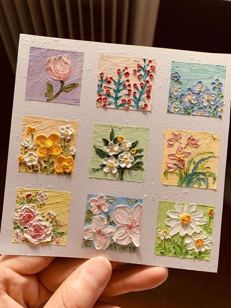 naturaholic's tweet image. mini paintings of flowers