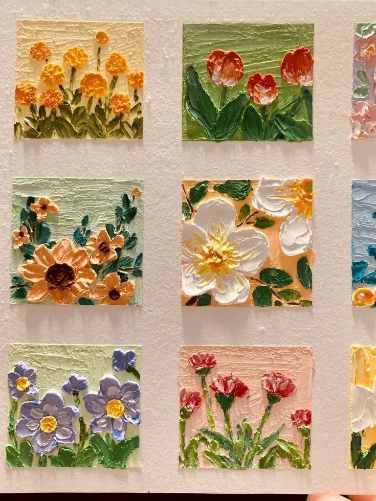 naturaholic's tweet image. mini paintings of flowers