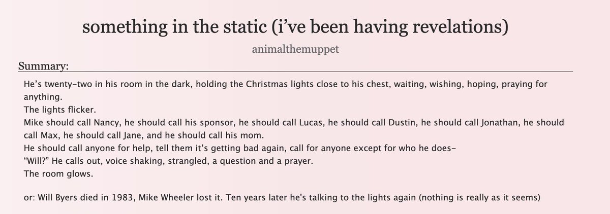 grouchyladybugs's tweet photo. oh um self promo ig #prprofessional if you're inspired by this glowing review the fic is here https://t.co/sPvuoVOlJ3 its a kinda ghost will/will never came back au :) https://t.co/wbxt4Ry0cN