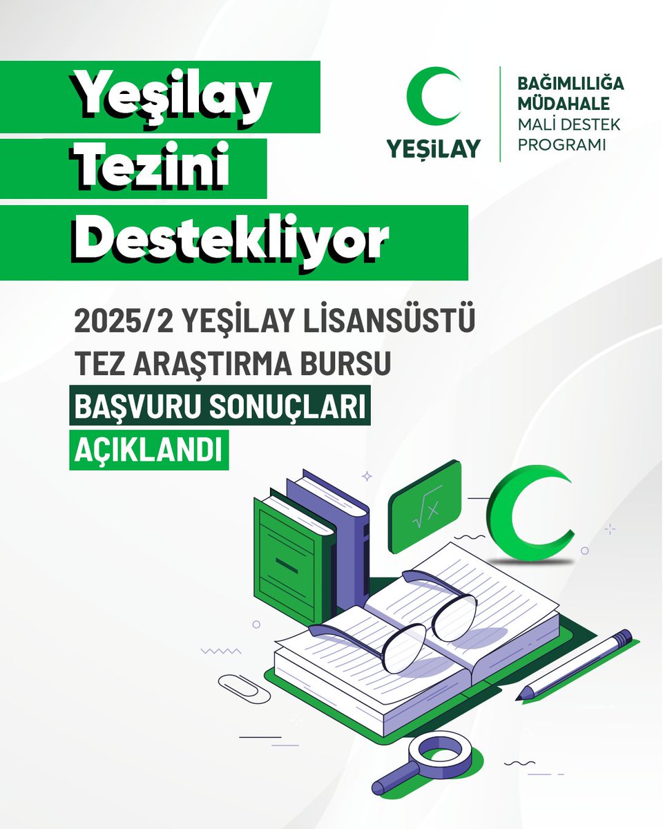 Yeşilay Lisansüstü Tez Araştırma Bursu başvuru sonuçları açıklandı.

2014 yılından bu yana sürdürülen Lisansüstü Tez Araştırma Bursu Destek Programı kapsamında, bağımlılıklar alanında bilimsel çalışmalar yürüten lisansüstü öğrencilerin tezlerini desteklemeye devam ediyoruz.