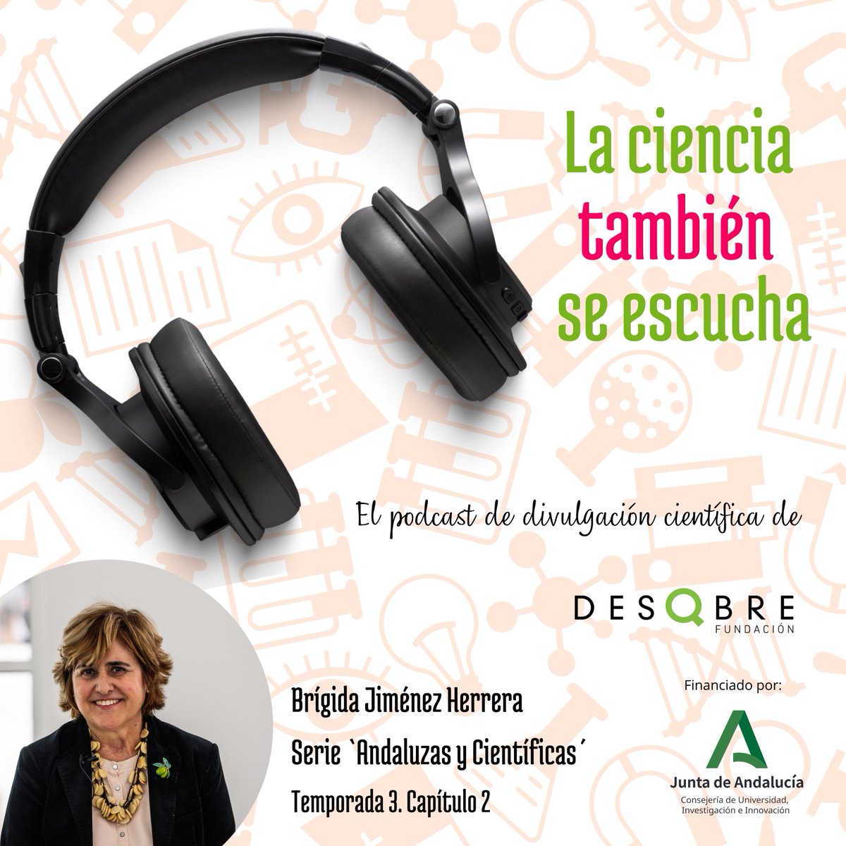 FDescubre's tweet photo. 🎧🫒 ¡Estamos de estreno!
Hoy conocemos a Brígida Jiménez Herrera, investigadora y directora del centro @IfapaJunta de Cabra. Científica que conoce como nadie el olivo y nos lo cuenta en "La Ciencia también se escucha"

👉https://t.co/IJhe1JJikt

#AndalucíaCiencia @UniversidadAnd https://t.co/2NOQzcebhX