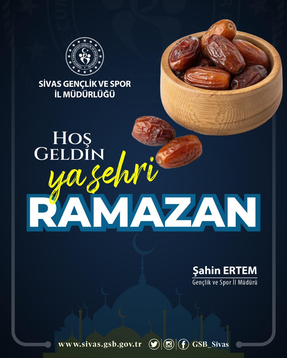 GSB_Sivas's tweet photo. Tüm İslam aleminin mübarek Ramazan ayını tebrik eder,dünya üzerinde zulüm gören mazlumlara bu Ramazan'ın hayırlar getirmesini yüce Allah'tan temenni ederiz🤲

Hayırlı Ramazanlar 🤲 https://t.co/TB7BYWz3Ei