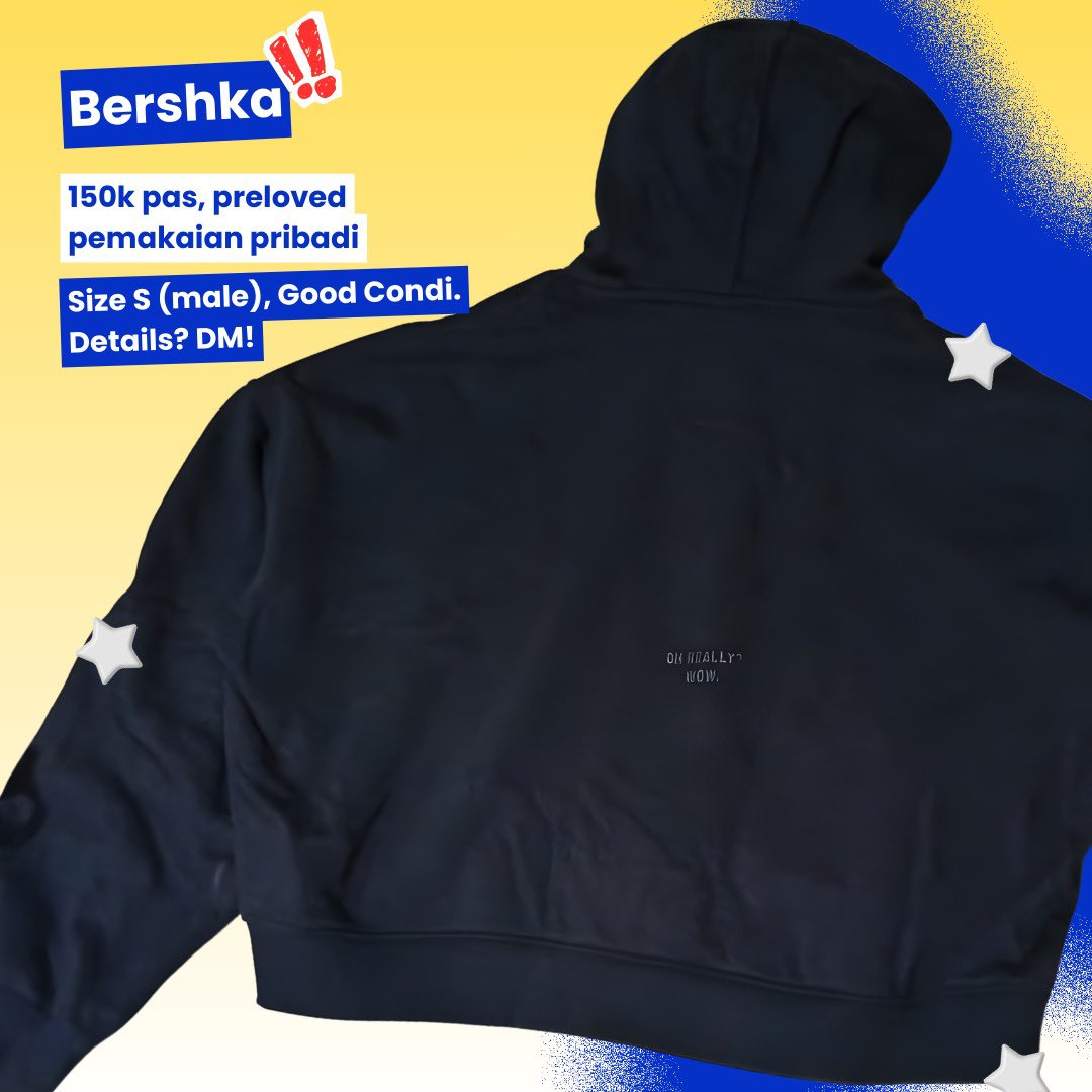 tkoy's tweet photo. hii aku jual hoodie bershka cowo yang ini only for 150k (hb 600) pemakaian pribadi yaaa…. dijual krn alasan pribadi. 

size: S (male size)
condi: good, no minus (details on DM)

mau foto try on jg aku ada. yu ambil https://t.co/Qqd1gZg59C
