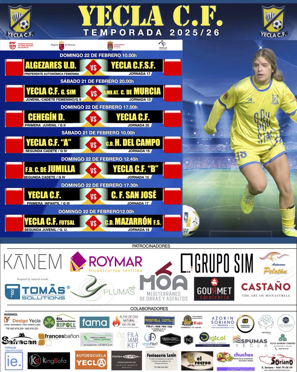 YECLA C.F. Próxima jornada de liga.