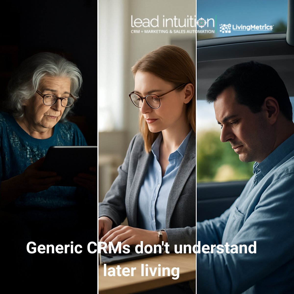 leadintuition's tweet photo. Generic CRMs don't understand later living. LivingMetrics™: The Later Living CRM with built-in Call Tracking - Lead Intuition https://t.co/GAjTW56pWy  #LaterLiving #CareSector #RetirementVillages #CallTracking https://t.co/yF8A4p6kWT