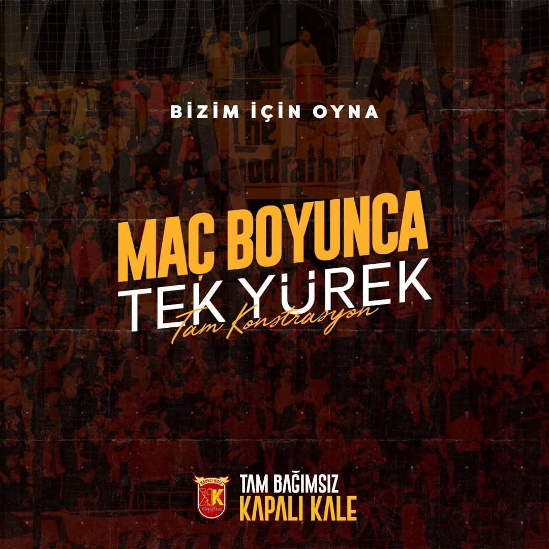 KapaliKale's tweet photo. Haydi Kayseri! 🔴🟡

Şehrin kalbinde buluşalım,
maç boyunca tek yürek, tam konsantrasyon!

90 dakika susmadan, yılmadan,
armamız için omuz omuza! https://t.co/Hjyy6aA8p2