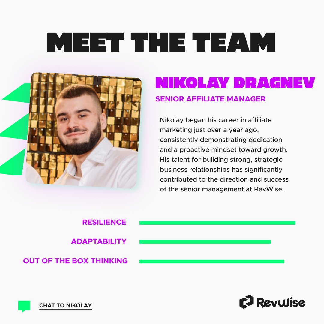 Revwise_'s tweet photo. Meet the Team: Nikolay – Senior Affiliate Manager at RevWise👨‍💻

Reliable, insightful, and results-driven — a true asset to the RevWise team💯

#MeetTheTeam #AffiliateMarketing #SeniorManager #RevWise #PerformanceMarketing https://t.co/JQQ2Nwor3c