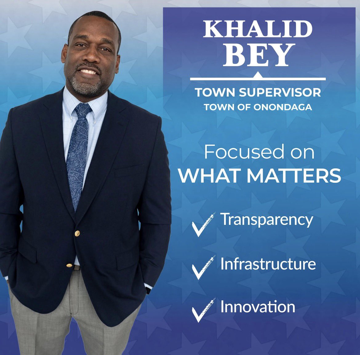 khalidbey's tweet photo. We are thrilled to announce that Khalid Bey will be running again for Town Supervisor in November 2026! He is ready to once again fight for the people of the Town of Onondaga. https://t.co/TONxCtaRah