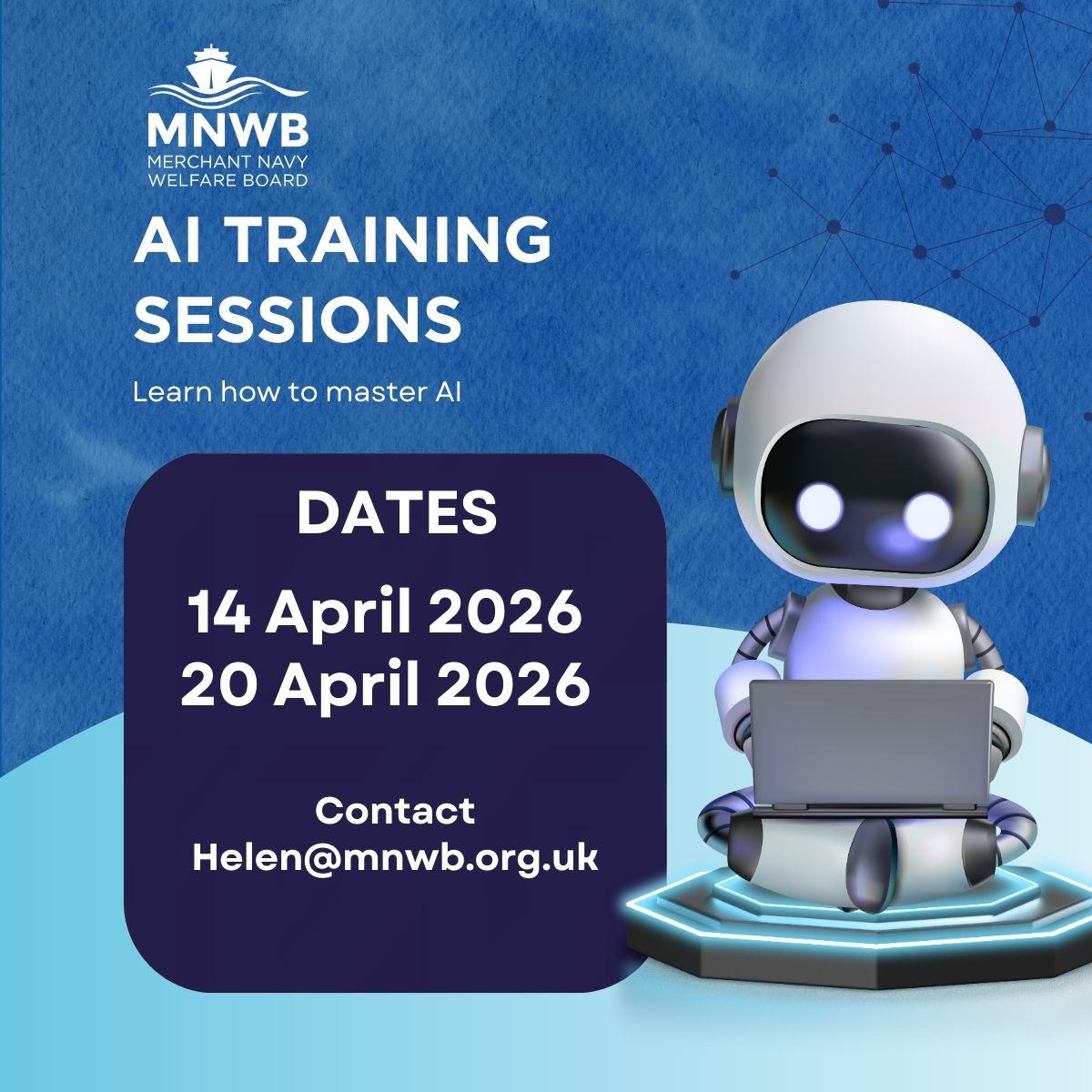 MNWBUK's tweet image. Our AI training sessions are proving popular!

📌 Fully booked:
• 13 April
• 20 April (AM)
🔄 Updated:
• 14 April session now online — bookings reopened
🆕 New advanced course:
• 20 April, 13:30–15:45
To join, email Helen@mnwb.org.uk

#MNWB #AI #TrainingSessions