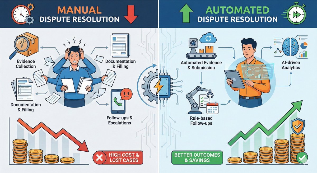 TrustPackai's tweet photo. The Cost of Manual Shipment Dispute Resolution
- is very high. 🤑
Time is Money: The Hidden Cost of Manual Disputes
Most sellers manage dispute resolution manually- collecting evidence, filling forms, following up with marketplaces. It's inefficient and costly.
#ecommerce #D2C https://t.co/TDHA1FKZke