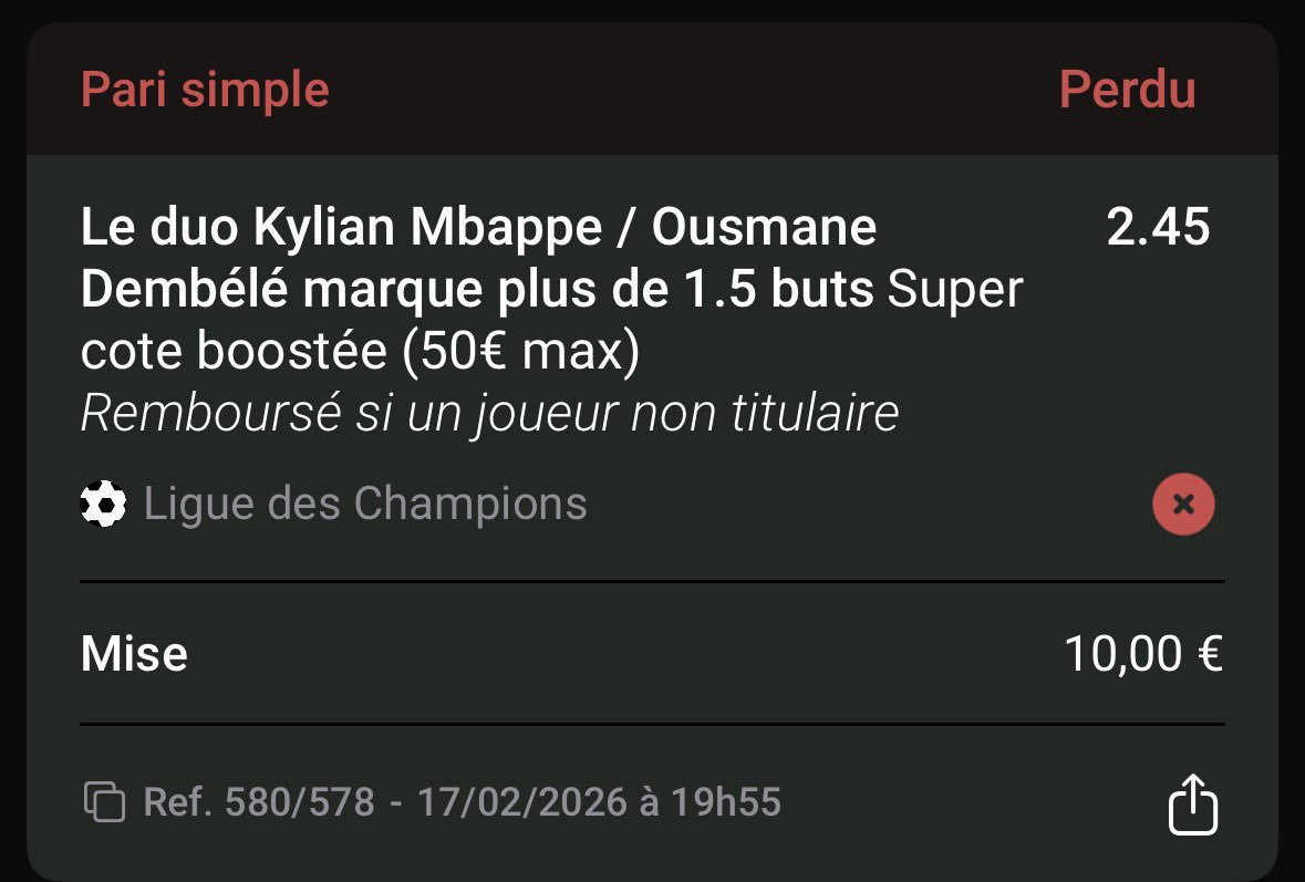LucasWorka's tweet photo. @JournalDuBet @Betclic Pourquoi celui-ci n’est pas remboursé? https://t.co/zzmFCsBOyV