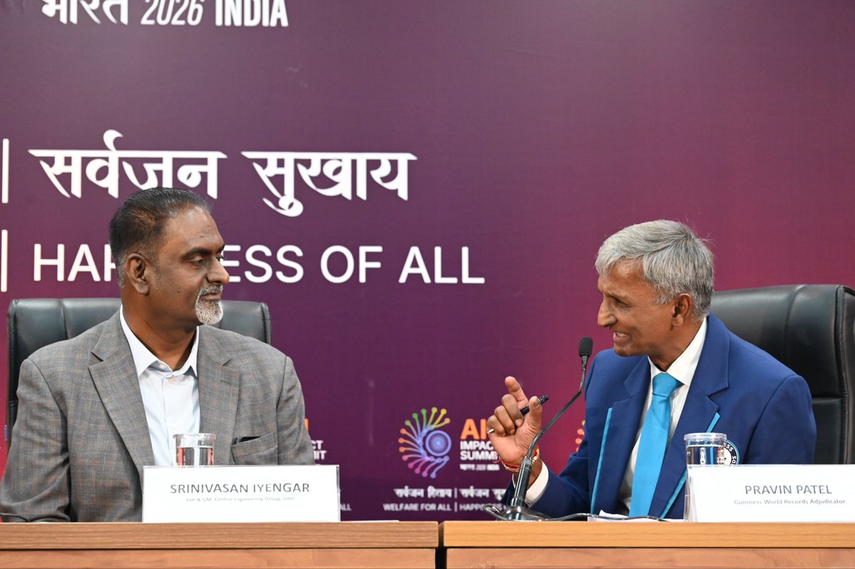 ai4youth's tweet photo. 🇮🇳 India sets a new GUINNESS WORLD RECORDS™ title for the “Most Pledges Received for an AI Responsibility Campaign in 24 Hours.”

✨ 2,50,000+ citizens united to take the #AIResponsibilityPledge setting a global benchmark.

Led under the @OfficialINDIAai &amp; @IntelIndia. https://t.co/9bIyOT3fW3