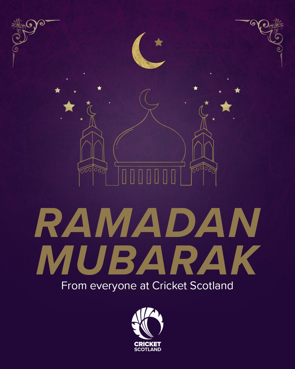 CricketScotland's tweet photo. Ramadan Mubarak from everyone at Cricket Scotland 🌙💜 https://t.co/7m9xqMLDtJ