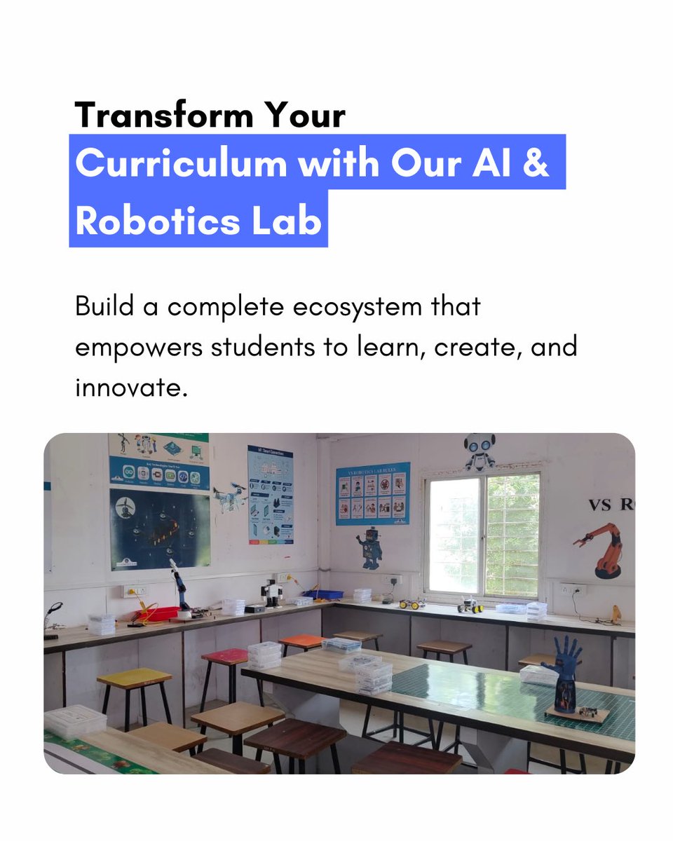 VS_tech_horizon's tweet photo. AI &amp; Robotics Lab for Schools!
Upgrade your curriculum with hands-on AI, Coding &amp; Robotics.

📌 Scan QR / Visit:
🌐 https://t.co/jZnXFJ07E8

#vstechhorizon #roboticslab #ailab #steamlearning #codingforkids #roboticsforschools #schoolinnovation #vs_tech_horizon https://t.co/Nn3CjbWBRC