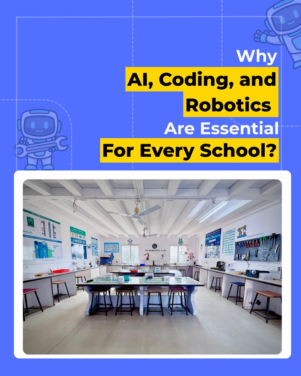 VS_tech_horizon's tweet photo. AI &amp; Robotics Lab for Schools!
Upgrade your curriculum with hands-on AI, Coding &amp; Robotics.

📌 Scan QR / Visit:
🌐 https://t.co/jZnXFJ07E8

#vstechhorizon #roboticslab #ailab #steamlearning #codingforkids #roboticsforschools #schoolinnovation #vs_tech_horizon https://t.co/Nn3CjbWBRC