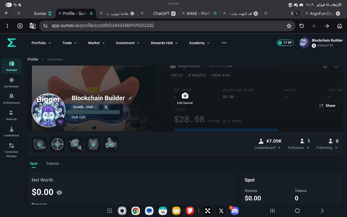 This is my profile in <a href="/Sumex_Labs/">SUMEX | Web3 SuperApp</a>