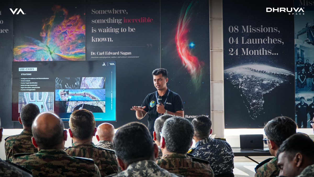 Team Dhruva Space was pleased to host Senior Officers participating in the 3rd edition of the tri-services Future Warfare Course at our premises in #Hyderabad earlier this week. 
As SpaceTech becomes increasingly central to National Security and future #Defence preparedness, we