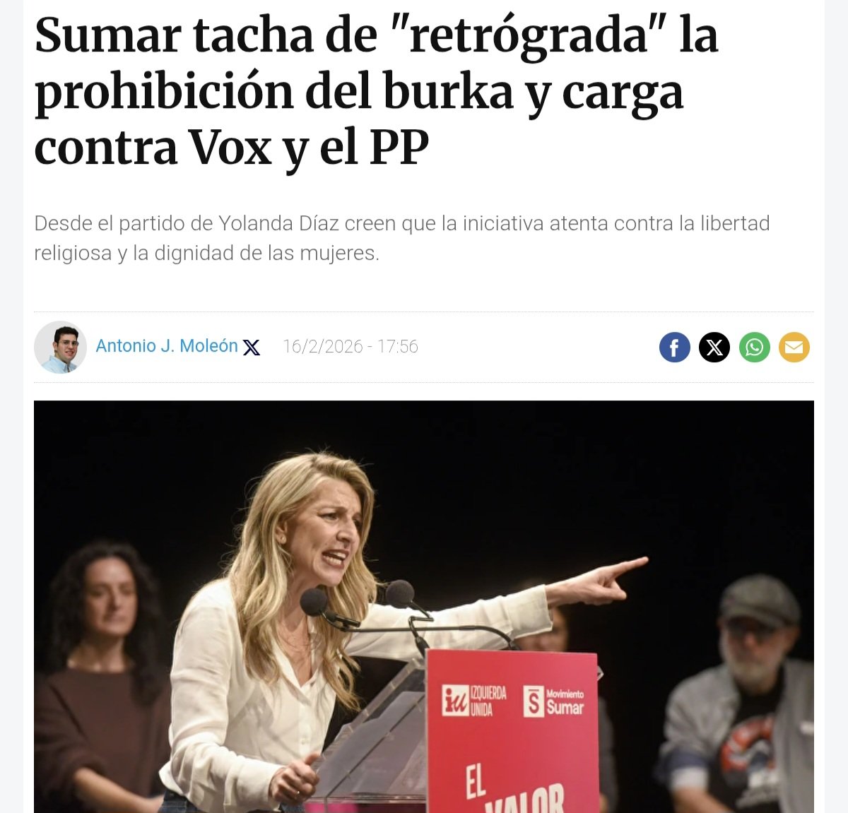 Retrógrado es no sólo permitir que se anule la identidad de las mujeres colocándoles un saco llamado burka, sino llamarle "acto de libertad" mientras mujeres iraquies son torturadas o asesinadas por liberarse de él y quitárselo en público.