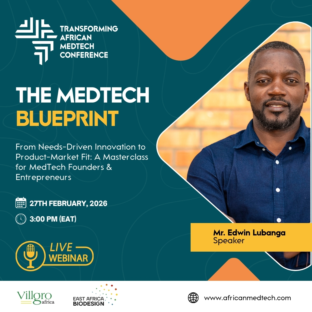 africanmedtech's tweet photo. Too many health-tech products work in the lab but never make it to the ward. 4x founder and CTO Edwin Lubanga breaks down the Biodesign Process &amp; how founders can avoid the common trap of skipping clinical needs identification.

Feb 27, 3 PM EAT

Register: https://t.co/1dchm3lvB4 https://t.co/fGbx27xd4Q