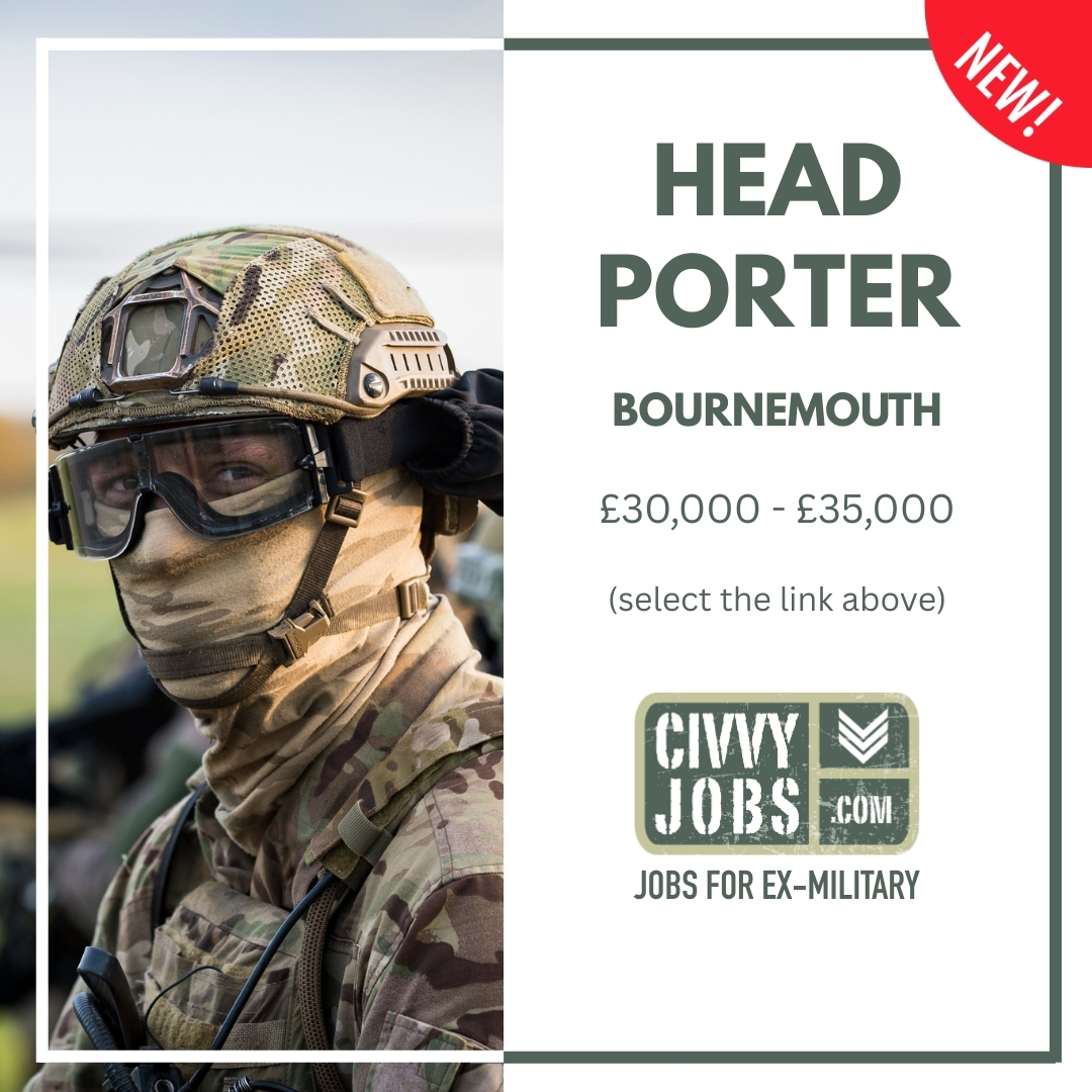 Head Porter required to lead a small on-site team and oversee the smooth day-to-day running of a mansion block in central Bournemouth.  All the details can be found at:
👉 civvyjobs.com/jobs/head-port…
#exmilitary #jobs #civvyjobs