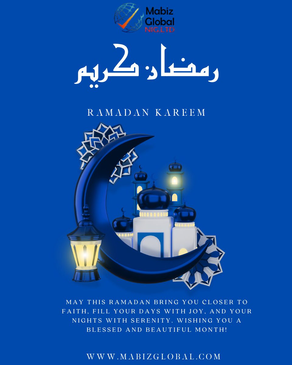 MabizGlobal's tweet photo. Wishing our Muslim brothers and sister a blessed Ramadan. Ramadan Kareem https://t.co/pa1aRe7Hln