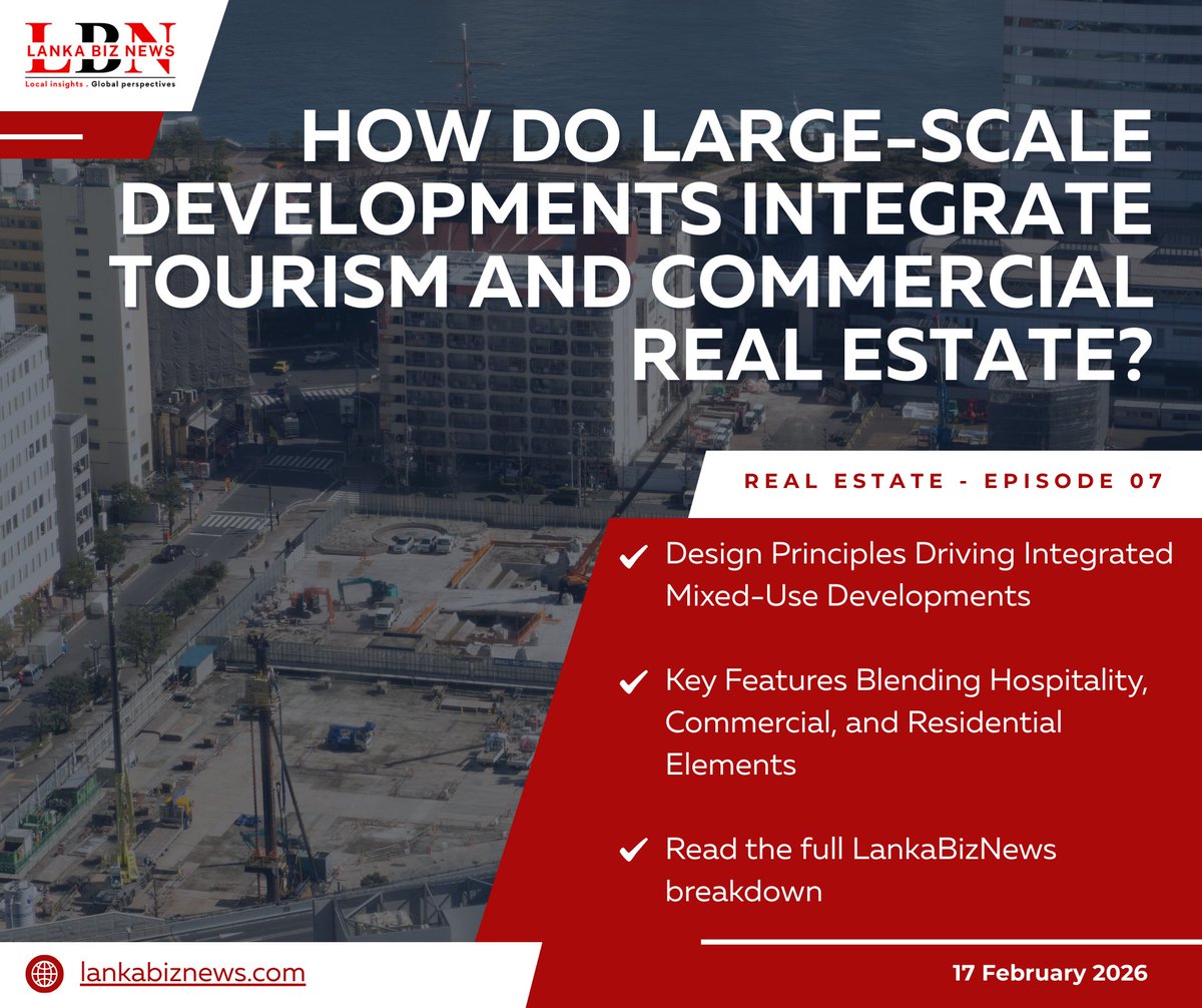 lanka_biz30250's tweet photo. How do large-scale developments in Sri Lanka integrate tourism and commercial real estate? ๐๏ธ๐
Read full analysis ๐๐ป https://t.co/28OUEp20qF
#SriLanka #RealEstate #Tourism #MixedUseDevelopments #UrbanExpansion #LankaBizNews https://t.co/Xu9QHfCNcQ