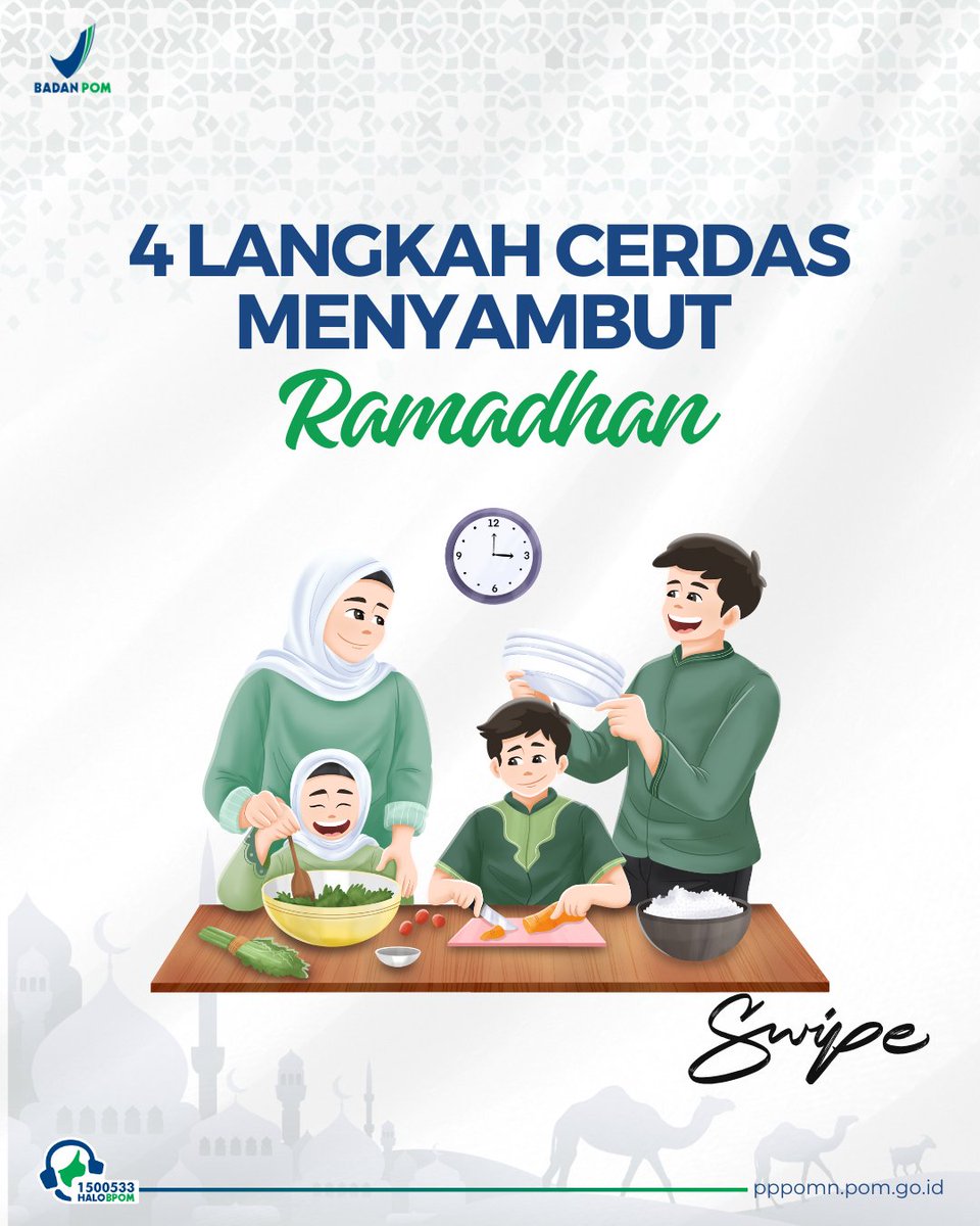 pppomnbpom's tweet photo. Ramadhan makin tenang kalau makanannya aman 🌙

Yuk, simak Tips menyambut Ramadhan ala #BPOM 

Puasa sehat, ibadah makin berkualitas.

#TipsPuasa #Ramadhan1447H #PPPOMN https://t.co/ATEFJTIM7h