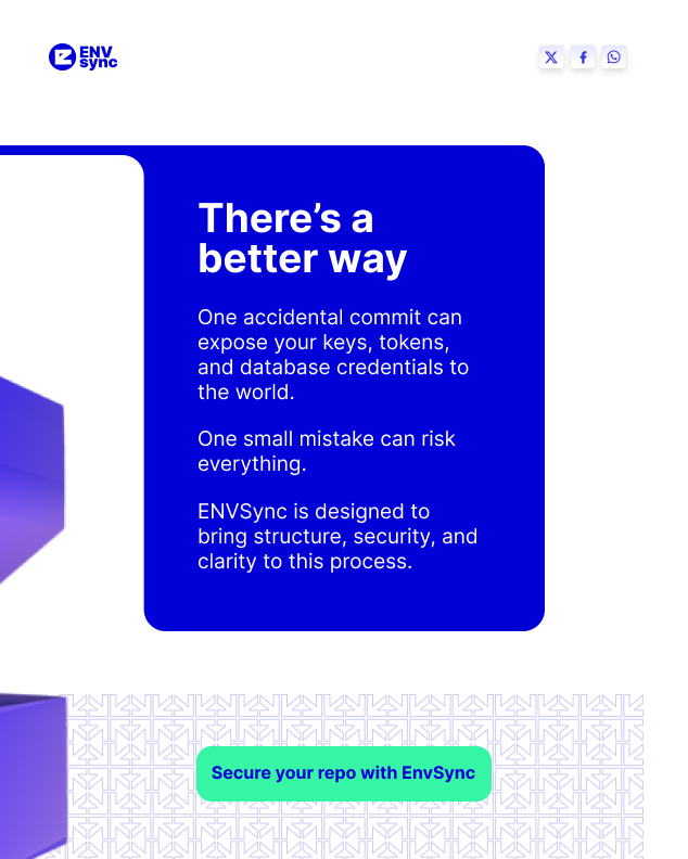 envsync's tweet photo. Most teams don’t struggle with code.
They struggle with configuration.
More environments. More secrets. More confusion.
Different machines. Missing vars. Broken builds.

The hidden problem behind most apps.

#EnvSync #SecretsManagement #DevTools #DevOps #SoftwareDevelopment https://t.co/A52nmuNj0e