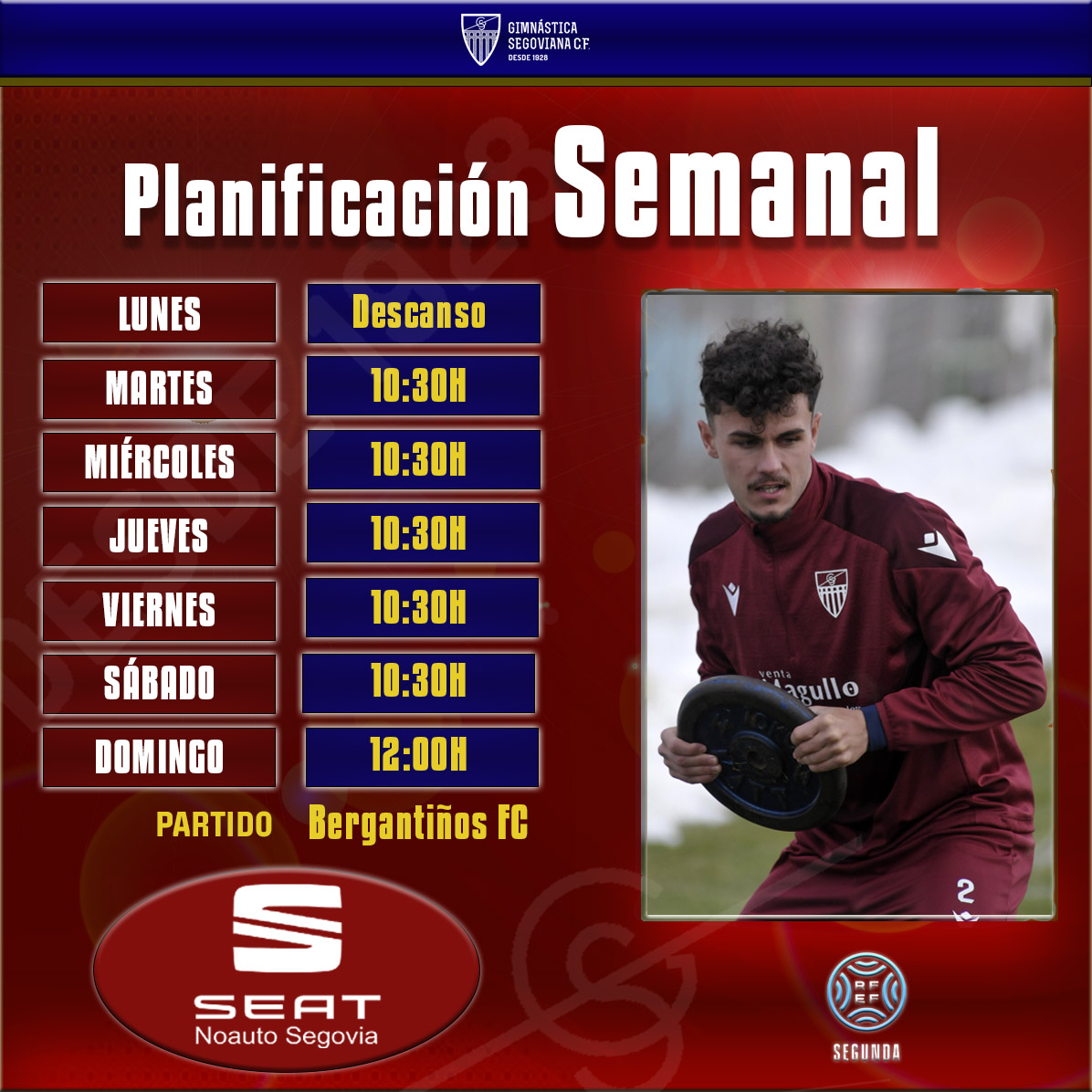 🏋‍♂️ Seguimos trabajando con el rumbo fijo al partido del domingo ante las 12.00h en La Albuera.
#AúpaSego🔵🔴