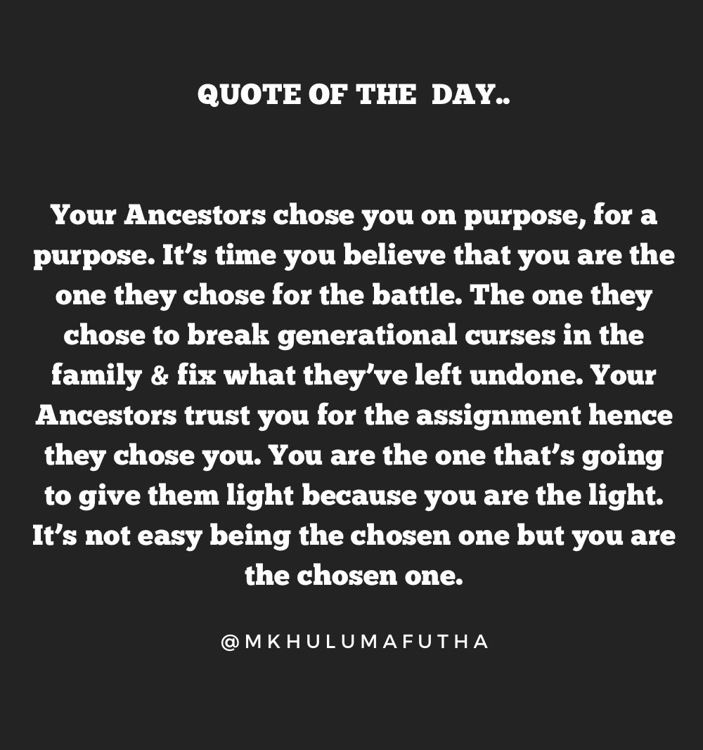 Quote of the day: You were chosen for a greater purpose.🐆🛖🪔📿🕯️