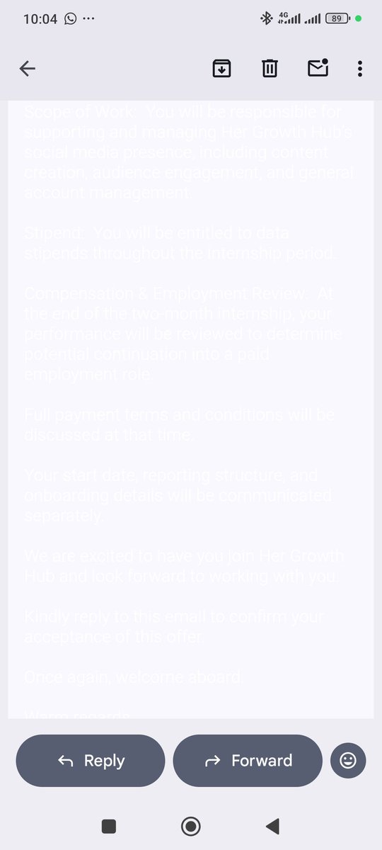 FxxmiDaniels's tweet photo. It was very tough thinking I wasn't good enough after all. 

I was also upset because I felt the HR was doing an injustice to Chioma's brand but I wasn't sure whether I could reach out. The offer letter she sent to me was copied from chat gpt and appeared invisible in light mode. https://t.co/fw4PJSiIQk