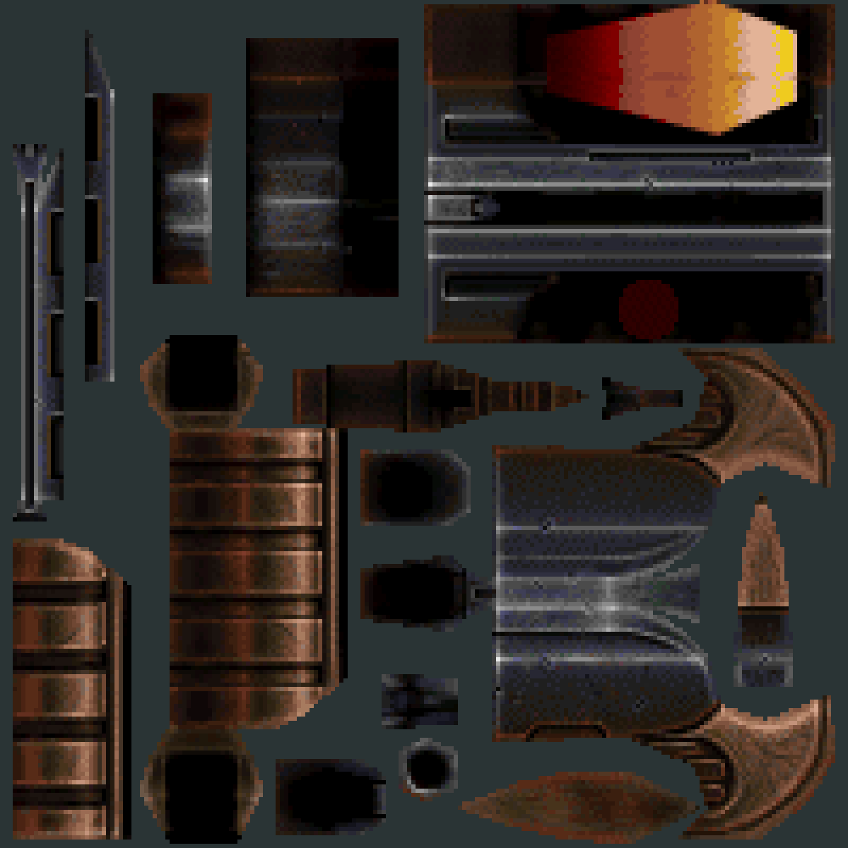 millenia3d's tweet image. almost done polishing up the shotgun texture for LibreQuake, 200x200px, quake 1 palette, 206 triangles. original model and texture by aDaya