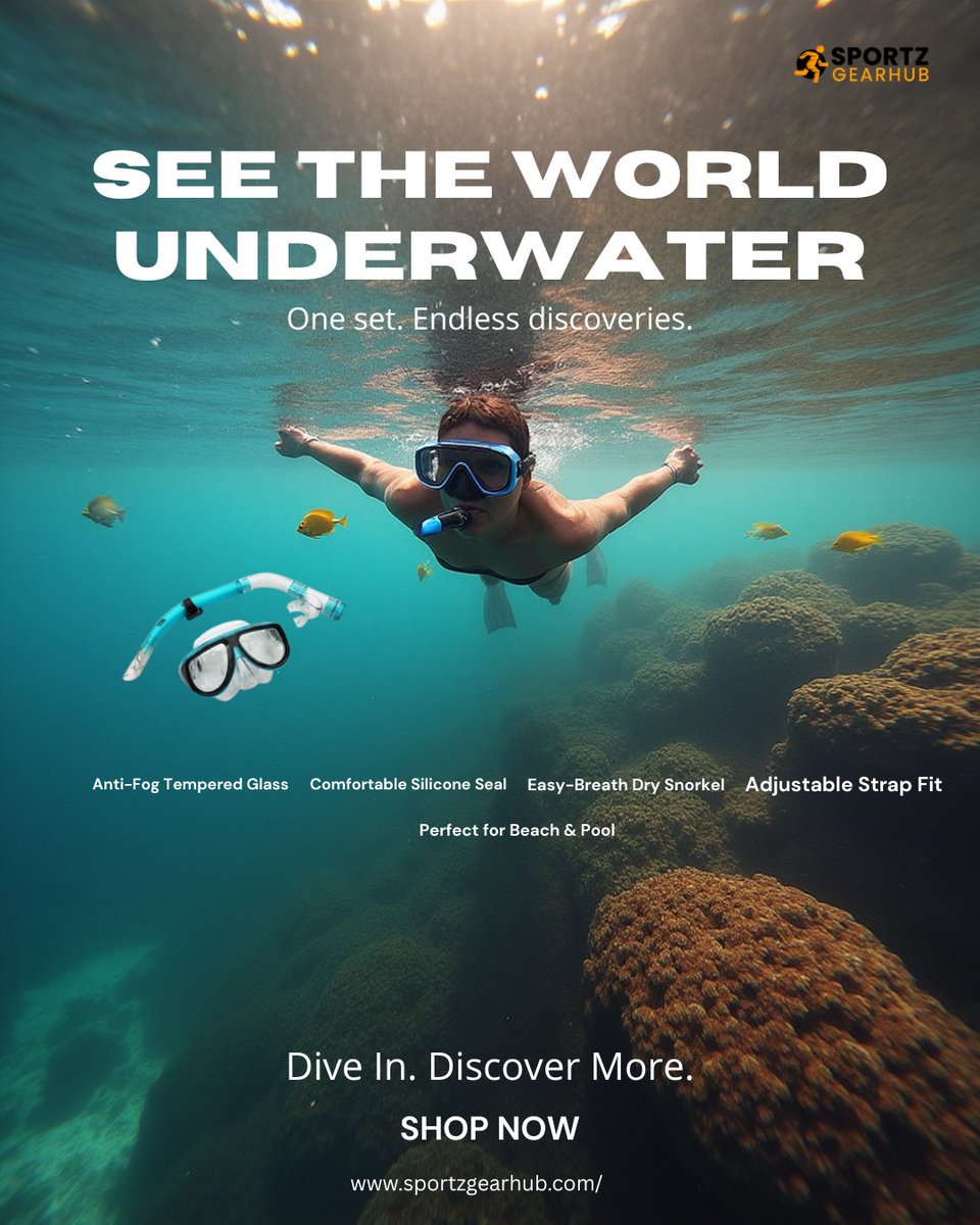 sportzgearhub's tweet image. Snorkle Swimming Set

See clearly. Breathe easily. Swim confidently.

Snorkel Swimming Set built for comfort, durability, and uninterrupted underwater views.

Lightweight. Secure. Adventure-ready. 🐠

sportzgearhub.com/product/snorkl…

#WaterSports #SnorkelLife #BeachEssentials