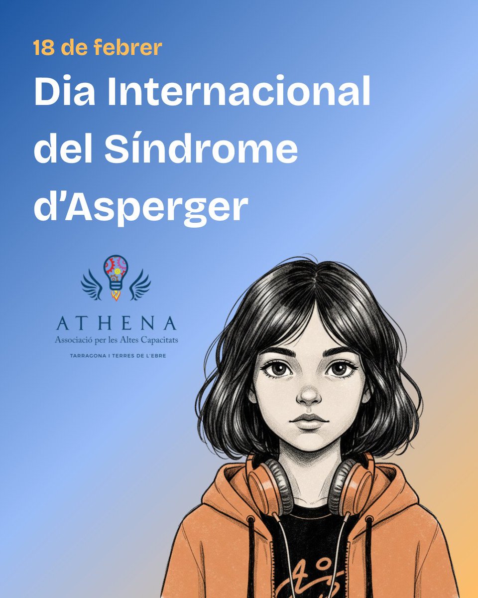 AaccAthena's tweet photo. 📅 18 de febrer - Dia Internacional del Síndrome d'Asperger

⚖️ Per la igualtat de drets i oportunitats

Des d'Athena celebrem l’autenticitat i la riquesa que ens aporta la neurodivergència 🧠

🙌 Junts podem construir una societat més justa i respectuosa per a tothom! https://t.co/i2c7tEBAVg